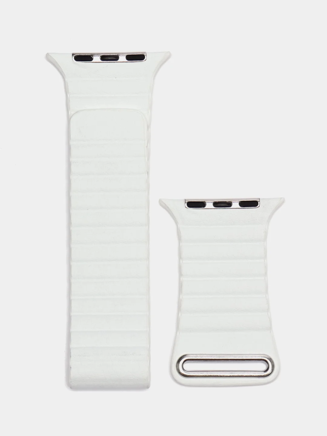 Белый ремешок кожаный для Apple Watch 38/40mm, 42/44mm.