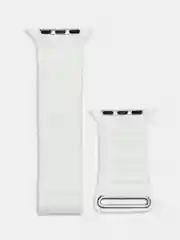 Белый ремешок кожаный для Apple Watch 38/40mm, 42/44mm.