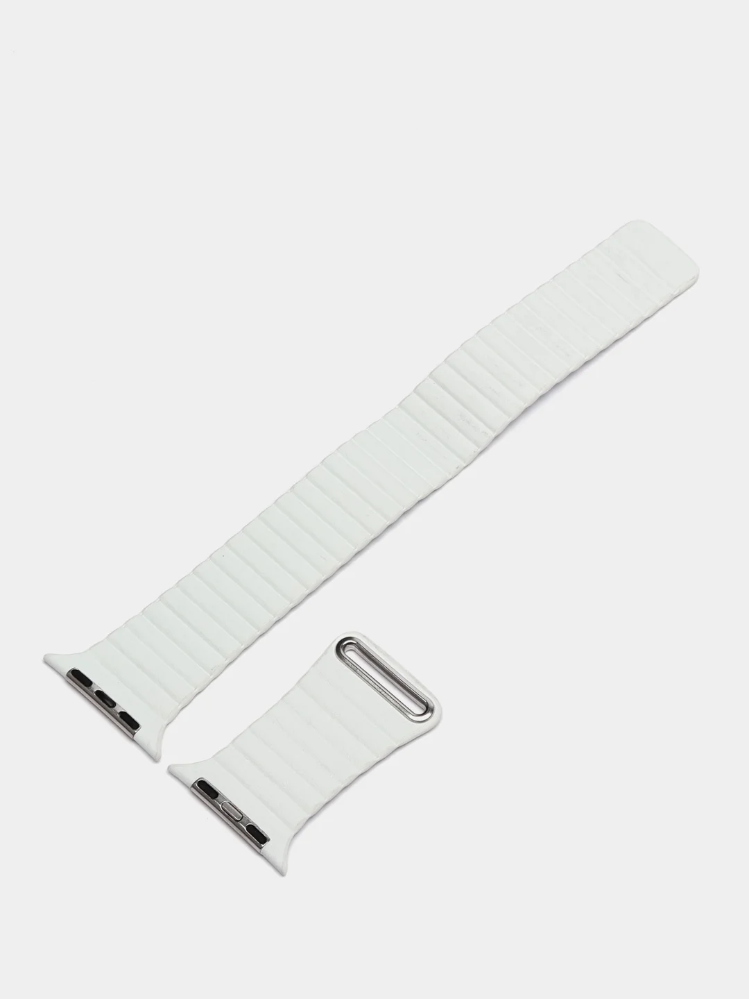 Белый ремешок кожаный для Apple Watch 38/40mm, 42/44mm.