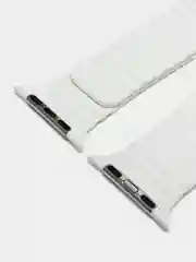 Белый ремешок кожаный для Apple Watch 38/40mm, 42/44mm.