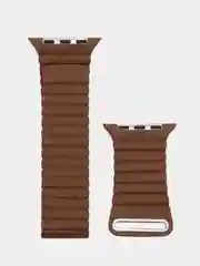 Бежевый меланж ремешок кожаный для Apple Watch 38/40mm, 42/44mm.