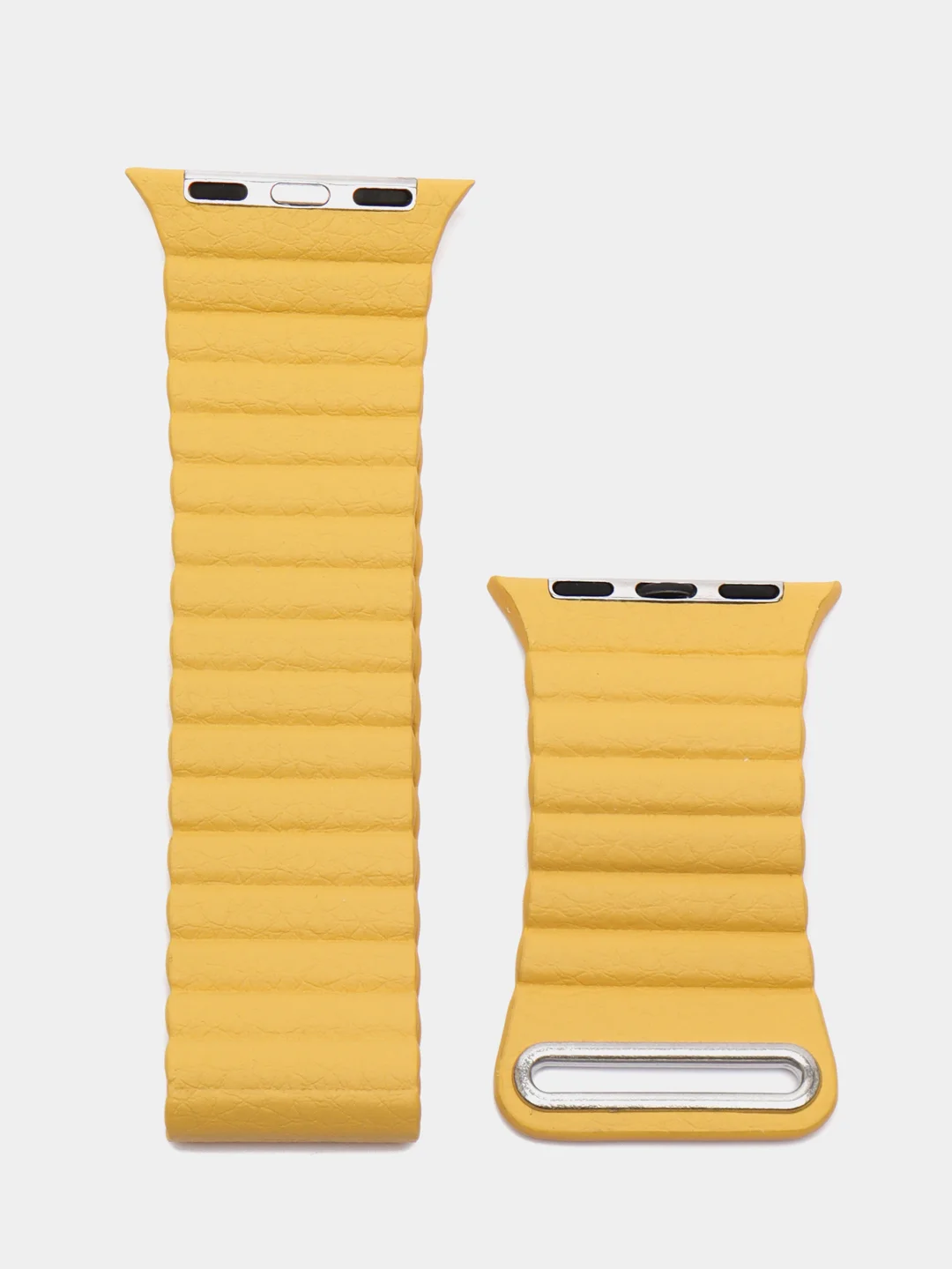 Желтый ремешок кожаный для Apple Watch 38/40mm, 42/44mm.