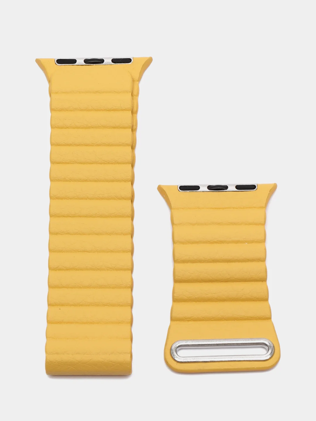 Желтый ремешок кожаный для Apple Watch 38/40mm, 42/44mm.