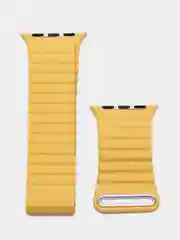 Желтый ремешок кожаный для Apple Watch 38/40mm, 42/44mm.