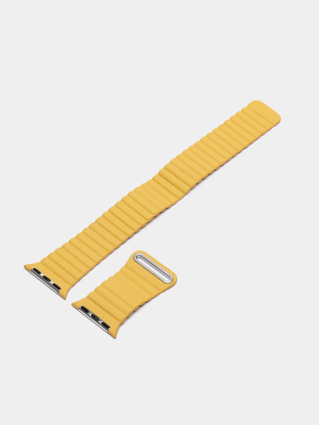 Желтый ремешок кожаный для Apple Watch 38/40mm, 42/44mm.