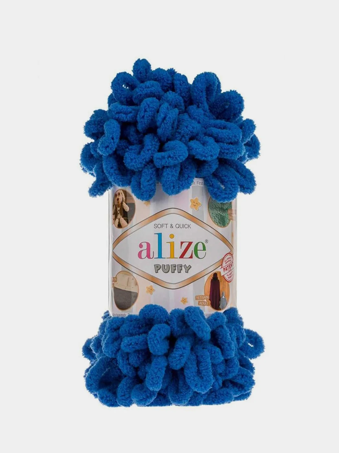 Синий пряжа Alize puffy петельки