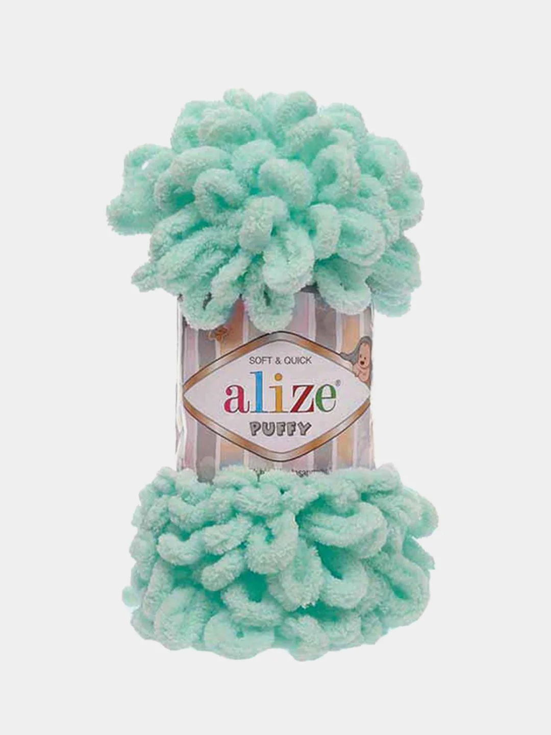 Лесной зеленый пряжа Alize puffy петельки