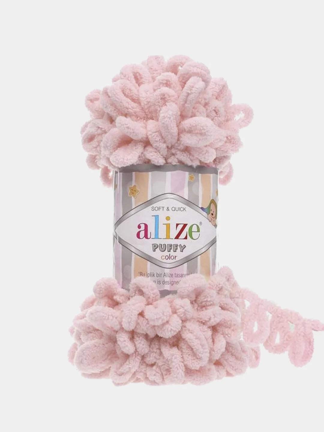 Пурпурный пряжа Alize puffy петельки