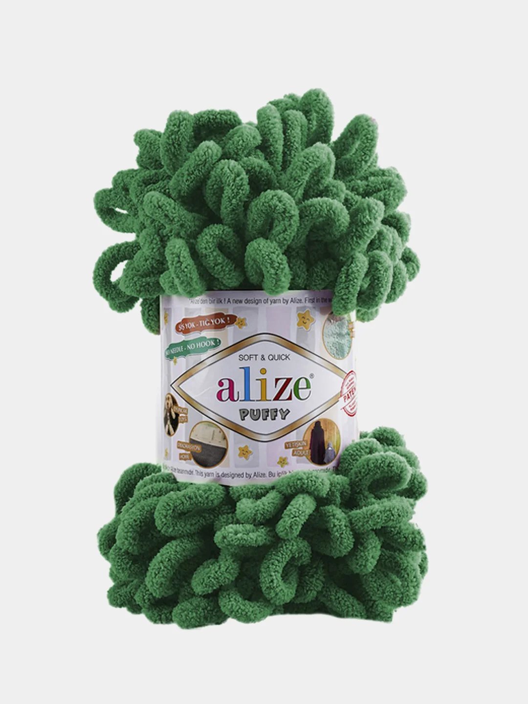 Серый пряжа Alize puffy петельки