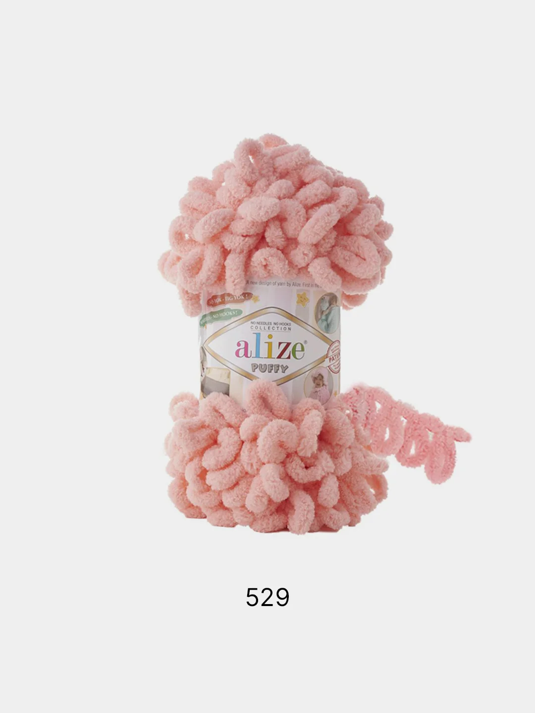 Лимонный пряжа Alize puffy петельки