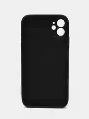 Черный чехол силиконовый со стеклянной панелью для iPhone 11
