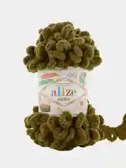 Тёмно-зелёный пряжа Alize puffy петельки