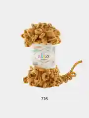 Зелёный хаки пряжа Alize puffy петельки