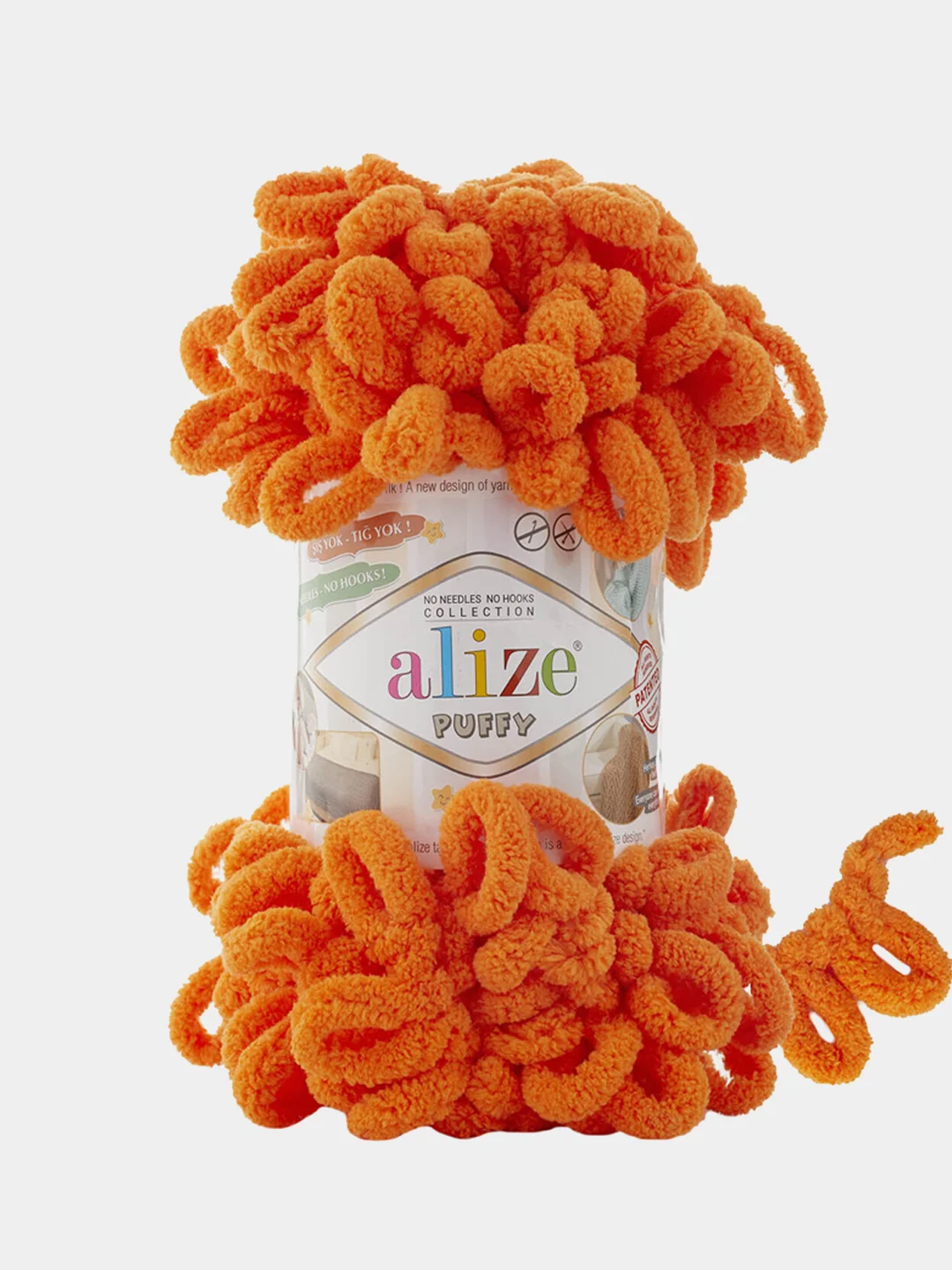 Коричневый пряжа Alize puffy петельки