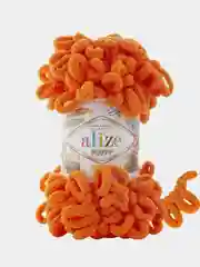 Коричневый пряжа Alize puffy петельки