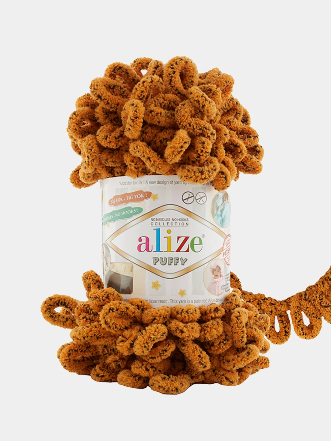 Песочный хаки пряжа Alize puffy петельки
