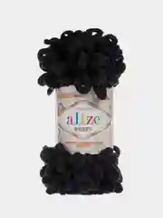 Черный пряжа Alize puffy петельки