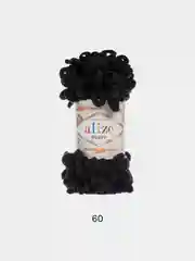 Черный пряжа Alize puffy петельки