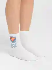 Белый женские носки "Супер Мама"