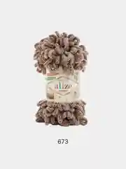 Бежевый меланж пряжа Alize puffy петельки