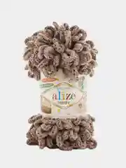 Бежевый меланж пряжа Alize puffy петельки