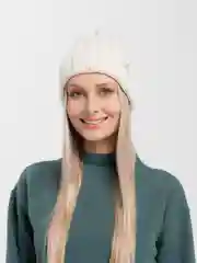 Белый шапка женская "Элисия", на флисовом подкладе