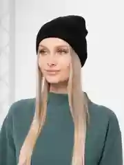 Черный шапка бини вязаная унисекс