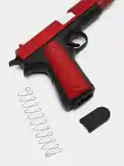 Красный большой набор пистолет с глушителем и мягкими патронами / НИгровой военный набор автомат