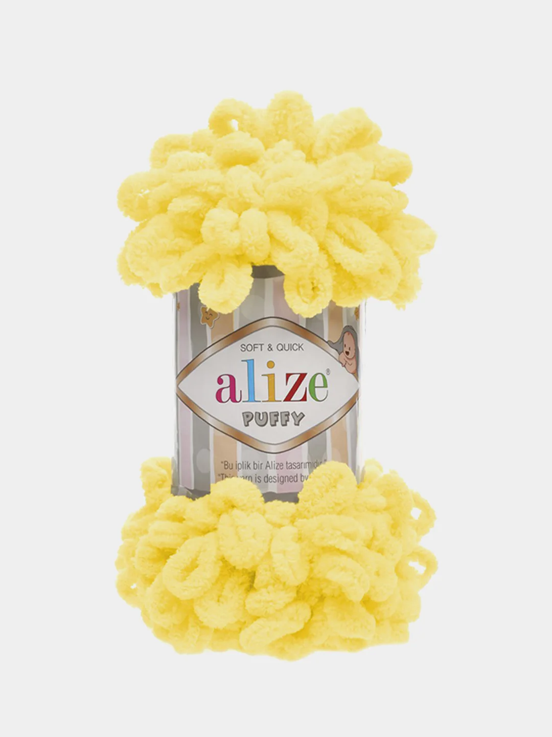 Желтый пряжа Alize puffy петельки