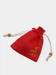 Красный мешок подарочный из льна, на шнурке