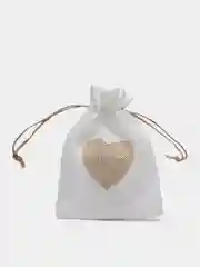 Белый мешок подарочный из льна, на шнурке