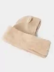 Бежевый женская шапка с ушками