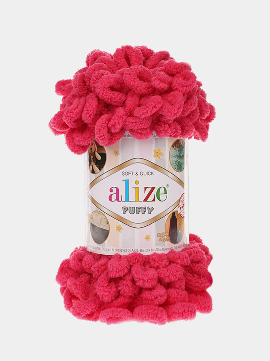 Коралловый пряжа Alize puffy петельки