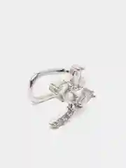 Серебряный каффы серьги со стразами "Ameli", блестящие серьги женские, серьги вечерние, бижутерия