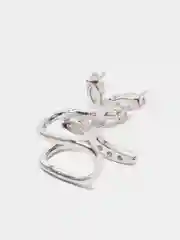 Серебряный каффы серьги со стразами "Ameli", блестящие серьги женские, серьги вечерние, бижутерия