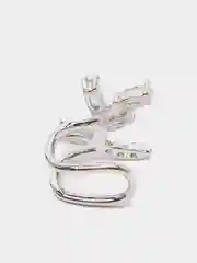 Серебряный каффы серьги со стразами "Ameli", блестящие серьги женские, серьги вечерние, бижутерия