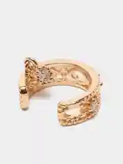 Золотой каффы серьги "Cool", со стразами, серьги женские, бижутерия
