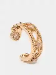 Золотой каффы серьги "Cool", со стразами, серьги женские, бижутерия