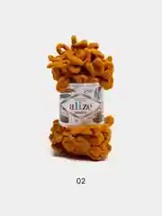 Горчичный пряжа Alize puffy петельки