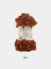 Оливковый пряжа Alize puffy петельки