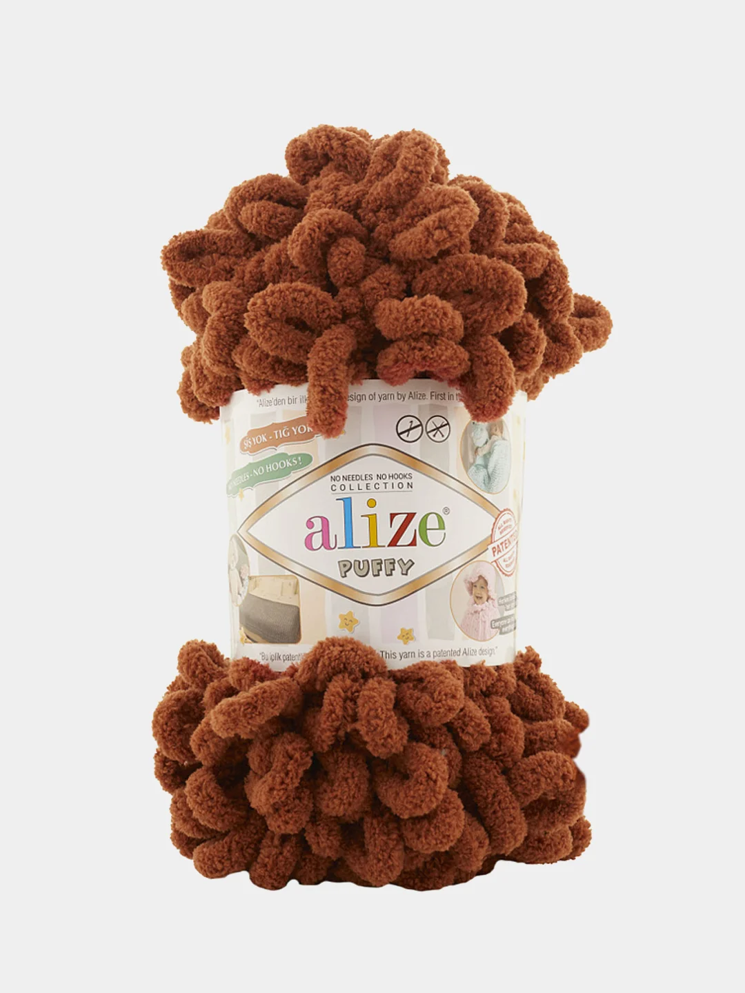 Оливковый пряжа Alize puffy петельки