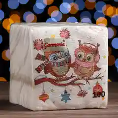 Бежевый салфетки новогодние бумажные 24х24 см/ 100 шт/ 50 шт/