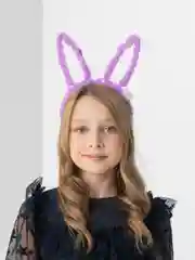 Фиолетовый ободок светящийся мягкие ушки, светодиодные игрушки, праздничные аксессуары