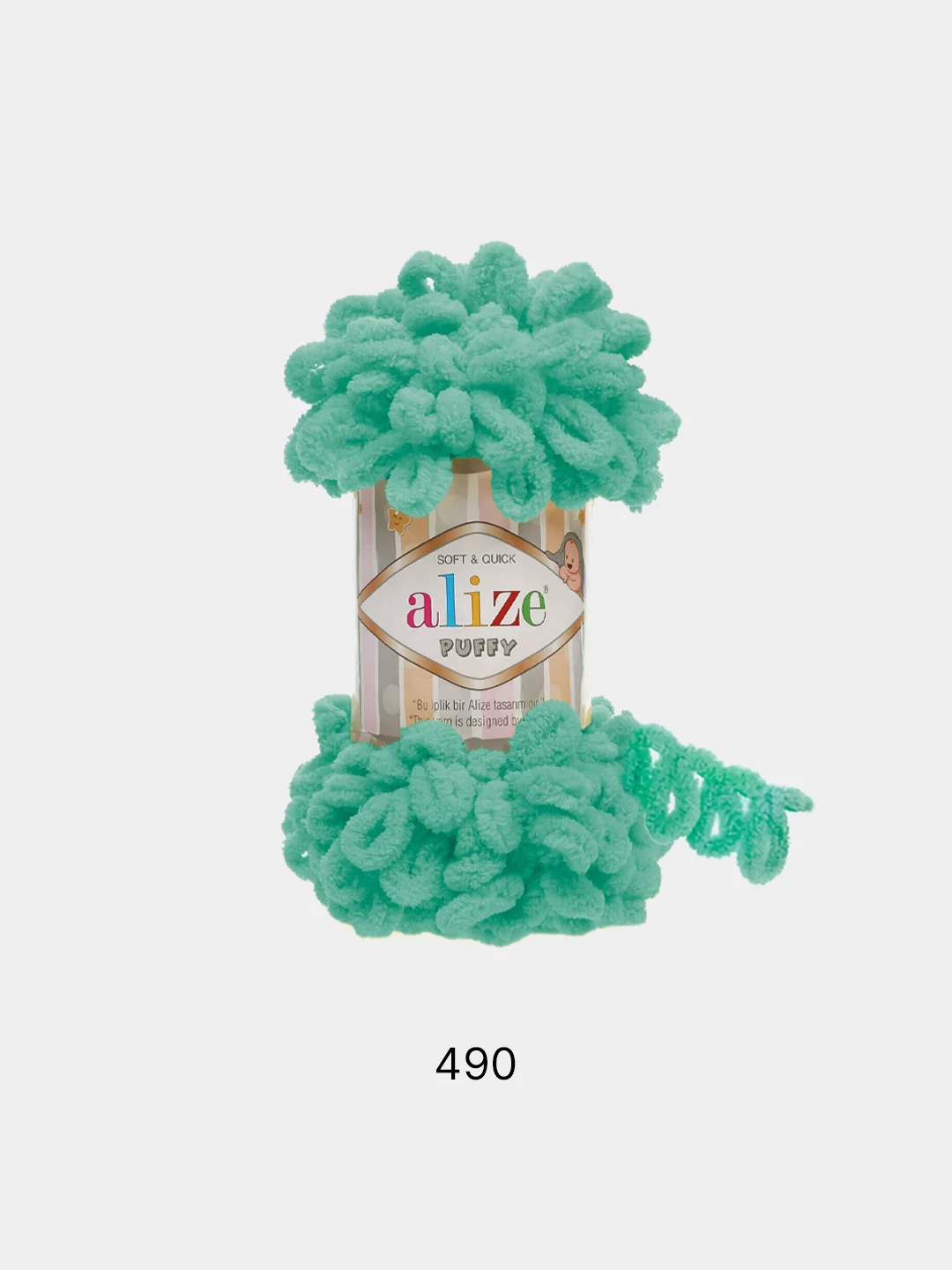 Морской пряжа Alize Puffy петельки