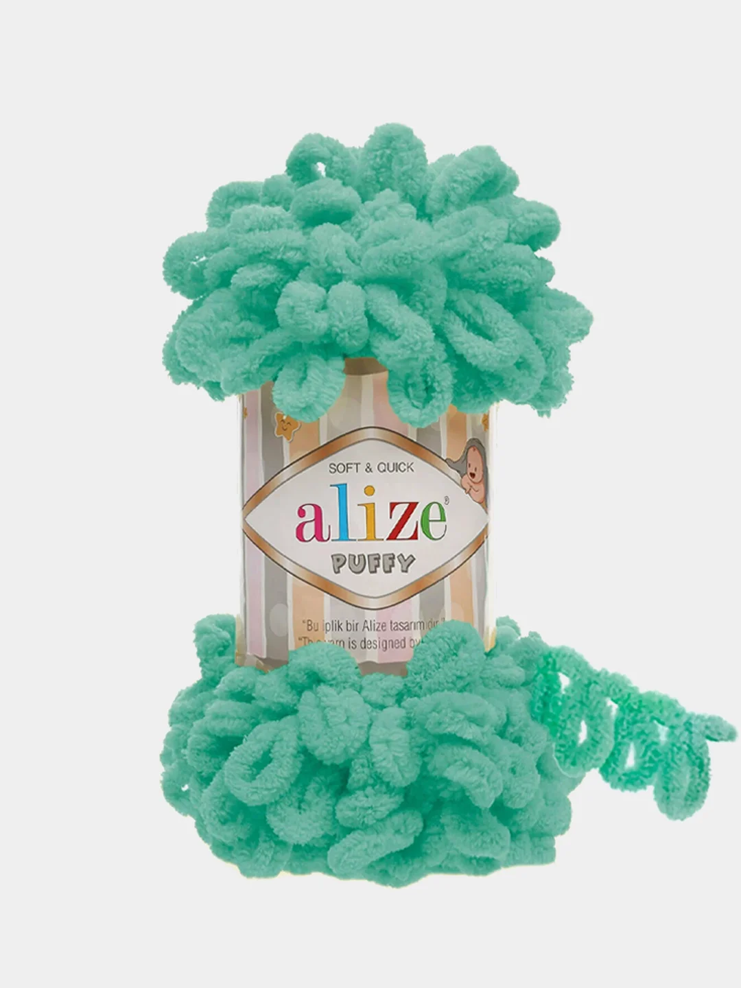 Морской пряжа Alize Puffy петельки