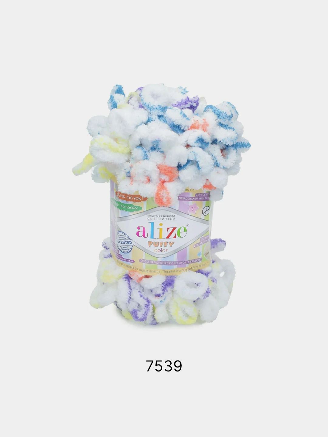 Кремовый пряжа Alize Puffy петельки