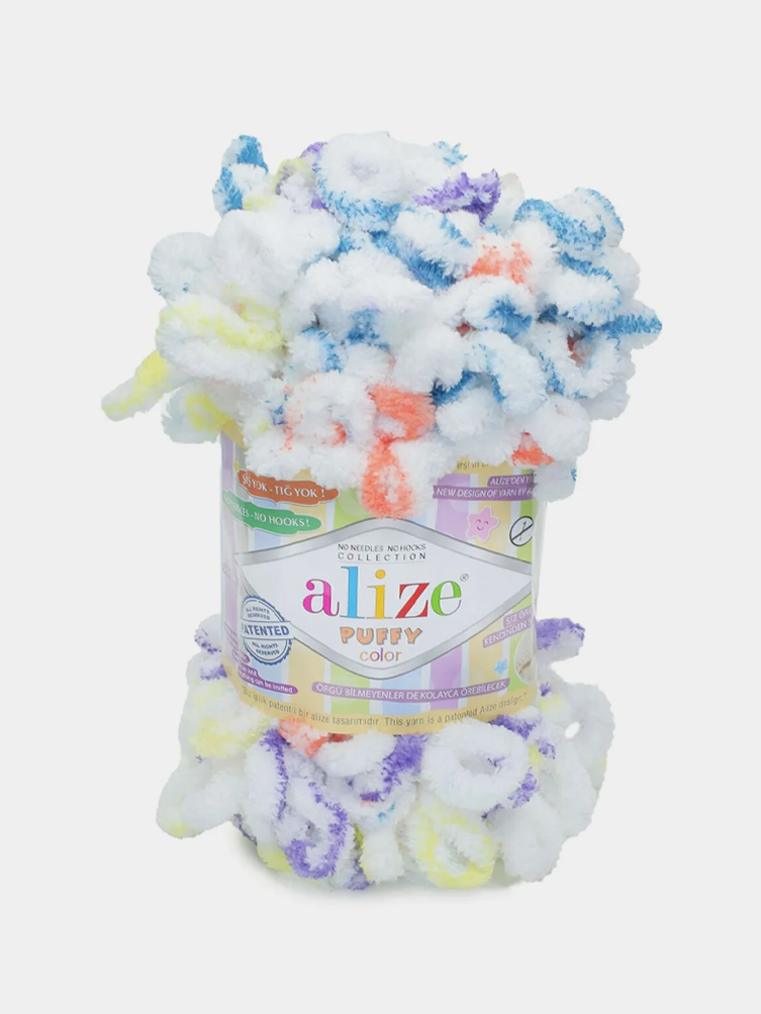Кремовый пряжа Alize Puffy петельки