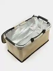 Бежевый термосумка складная с алюминиевым каркасом, корзина для продуктов, сумка термо холодильник