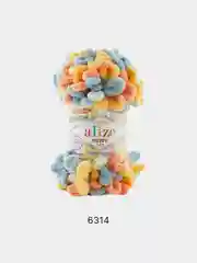 Коралловый меланж пряжа Alize Puffy петельки