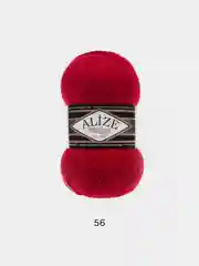 Красный пряжа Alize Superlana klasik(Суперлана)25%шерсть, 75%акрил, 100г/280м